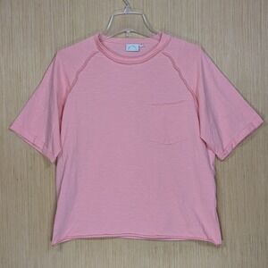 Love Olive‎ Co Pink Pocket Tee Boxy Oversized Casual Stretch Top Womens Small